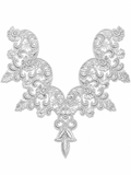 White Floral Lace Neck Appliqué – Embroidered V-Neck Sew-On Patch for Kurtis, Blouses & Dresses