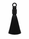 Black Pearl Beaded Thread Tassel Latkan – 1 Piece