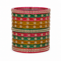 Multicolor Crystal Stonework Bangle Set – Complete Set