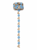 Blue Floral Embroidered Lace Trim – Decorative Flower Border | Sold by the Meter