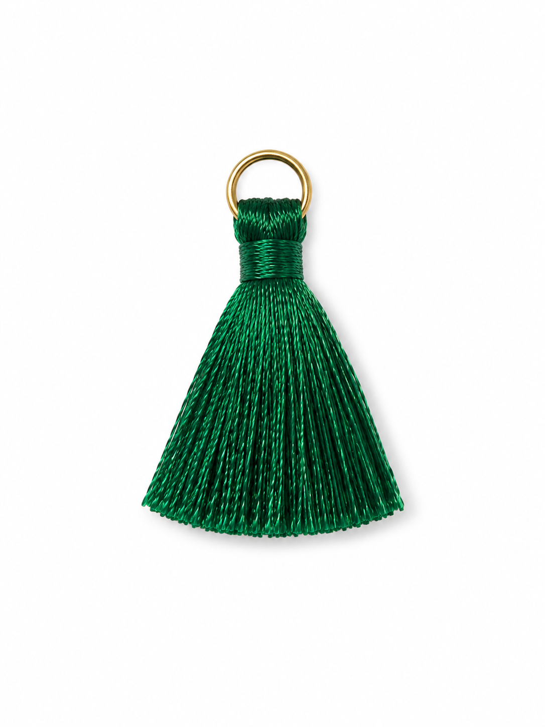 Emerald Green Thread Tassel Latkan with Golden Ring – 1 Piece