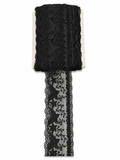 Premium Black Floral Embroidered Mesh Lace Border – Decorative Trim (Sold by the Meter)