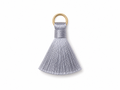 Silver Grey Thread Tassel Latkan with Golden Ring – 1 Piece