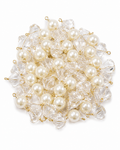 Pearl & Crystal Decorative Tassel Charms – Gold Loop Pendant for DIY Latkan, Potli Bags & Ethnic Crafts (Mixed Design)