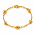 Traditional Gold Twisted Bangles with Ghungroo Charms (Set of 2) | Ethnic Kada Bangles for Women