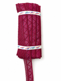 Wine Red Embroidered Lace Trim – Decorative Eyelet Mesh Border for Sewing & Fashion Projects