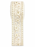 Premium Floral Embroidered Lace Trim – Ivory/Cream