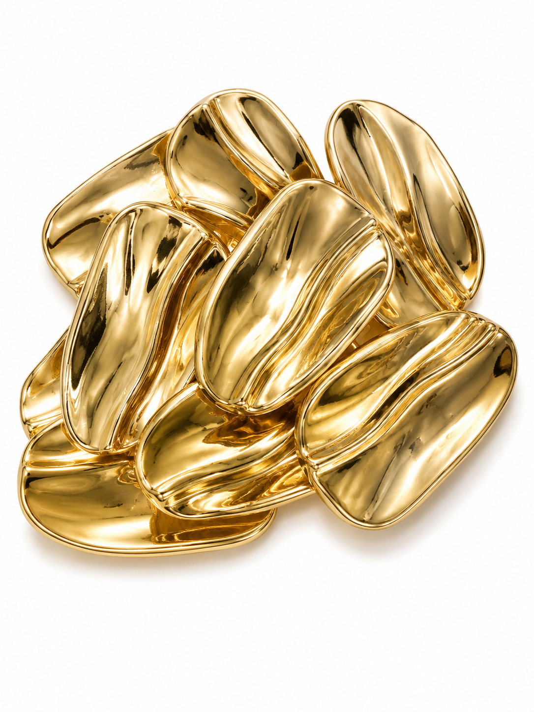 Gold Abstract Wave Decorative Charm – Metallic Statement Connector for DIY Latkan, Jewelry & Craft Projects