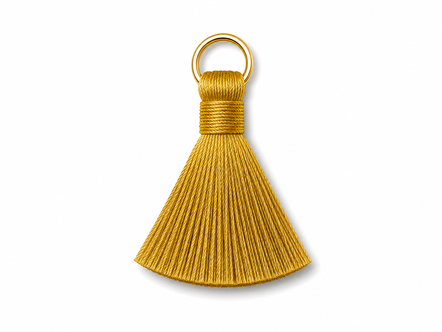 Golden Yellow Thread Tassel Latkan with Golden Ring – 1 Piece