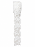 Premium White Floral Embroidered Lace Trim – Decorative Scalloped Border (Sold by Meter)
