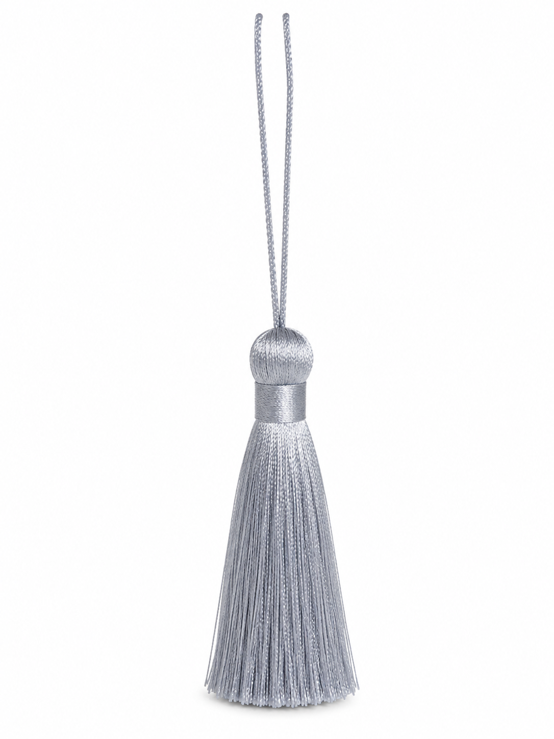 Silver Decorative Tassel – Premium Silk Thread Hanging Tassel for Curtains, Garments & Home Décor