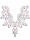 White Pastel Floral Lace Neck Appliqué – Embroidered V-Neck Sew-On Patch for Kurtis, Blouses & Dresses