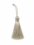 Metallic Silver Long Thread Tassel Latkan with Hanging Loop – 1 Piece