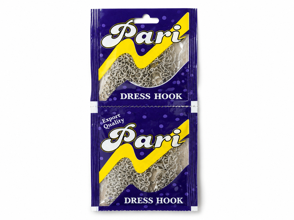 Kissan Super Deluxe Dress Hooks | Heavy-Duty Sewing Hooks & Eyes | Silver Dress Hooks for Tailoring