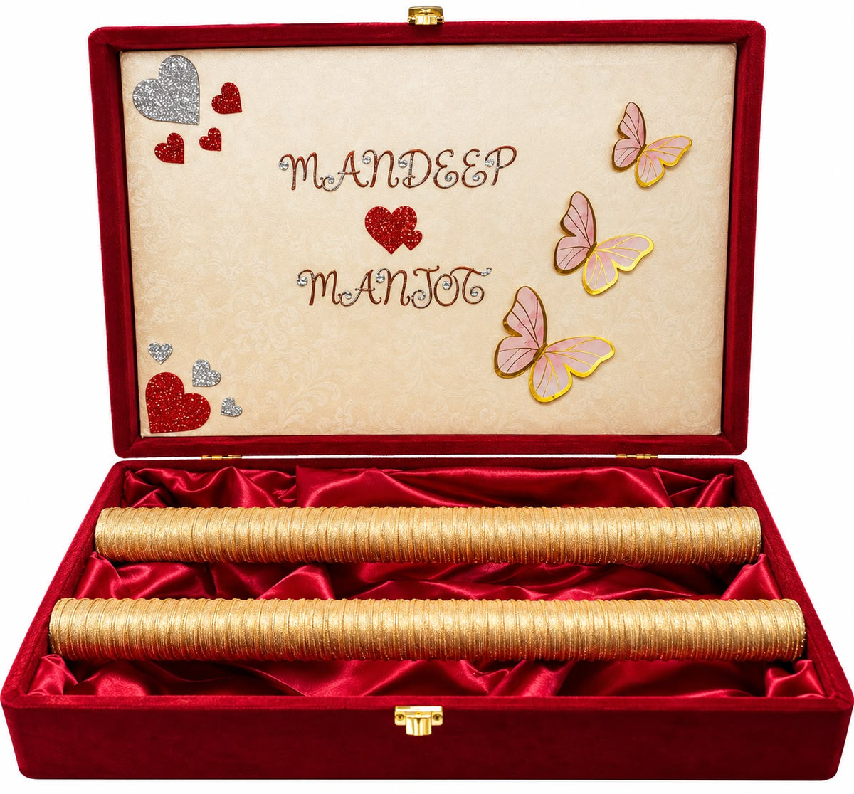 Kashmiri Bangle Gift Box – Personalized Velvet Box