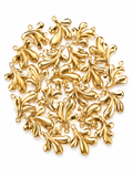 Gold Leaf Decorative Charm Pendant – Metallic Floral Drop for DIY Latkan, Jewelry & Craft Projects