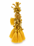 Mustard Yellow Bridal Latkan Tassels with Golden Ghungroo, Coins & Crystal Beads – Decorative Hanging for Lehengas, Blouses & Potli Bags (Pack of 2 Tassels)