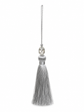 Silver Crystal Bead Thread Tassel Latkan – 1 Piece