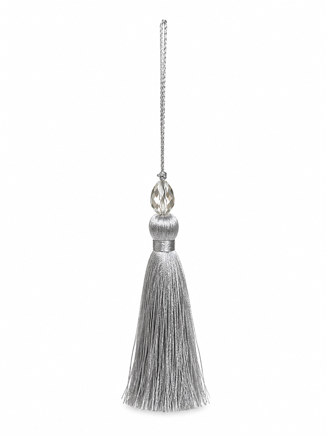 Silver Crystal Bead Thread Tassel Latkan – 1 Piece
