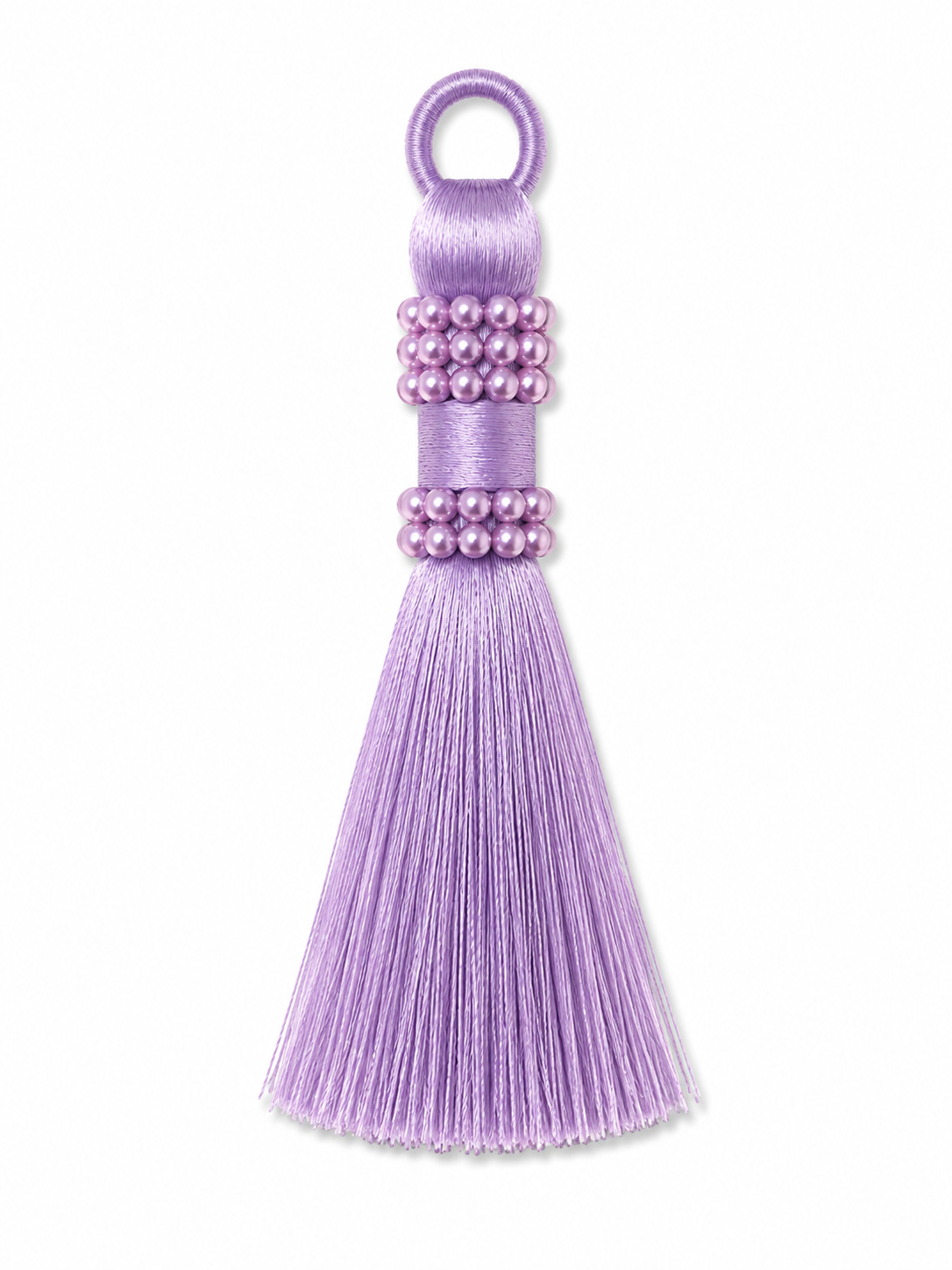 Lavender Thread Tassel Latkan with Crystal Beads – 1 Piece