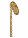 Premium Gold Mirror Scalloped Lace Trim – Decorative Border Lace | Sold by the Meter