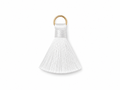 White Thread Tassel Latkan with Golden Ring – 1 Piece