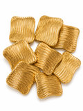 Gold Wavy Square Decorative Charm – Textured Metallic Pendant for DIY Latkan, Jewelry & Craft Projects