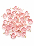 Pink Crystal Heart Decorative Charms – Gold Loop Pendant for DIY Latkan, Jewelry & Ethnic Crafts