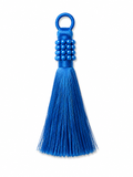 Royal Blue Thread Tassel Latkan with Pearl Beads – 1 Piece