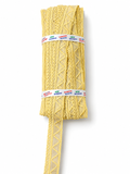 Pastel Yellow Embroidered Lace Trim – Decorative Eyelet Mesh Border for Sewing & Craft Projects