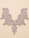 Premium Designer Neckline Patch – Blush Pink Floral Embroidery