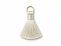 Ivory Cream Thread Tassel Latkan with Golden Ring – 1 Piece