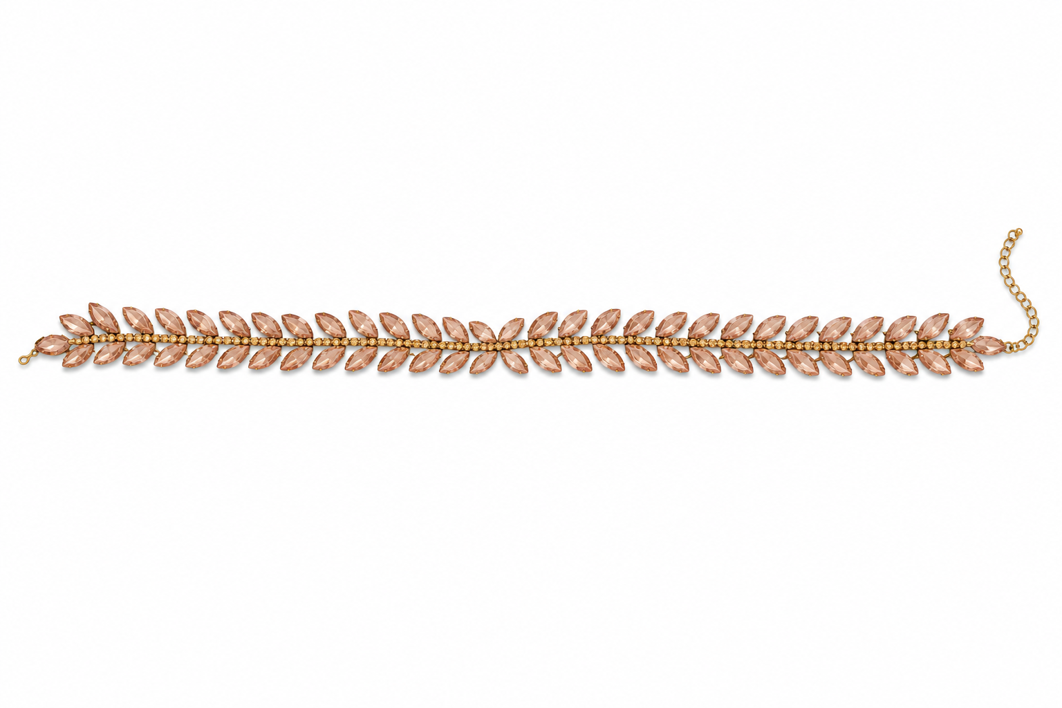Champagne Crystal Leaf Waist Belt (Kamarband) | Gold Bridal Saree & Lehenga Jewelry