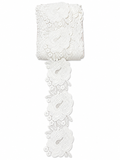 Luxury White Floral Guipure Lace Border – Premium Embroidered Lace Trim (Sold by the Meter)