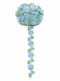Sky Blue Floral Embroidered Lace Trim – Decorative Flower Border | Sold by the Meter