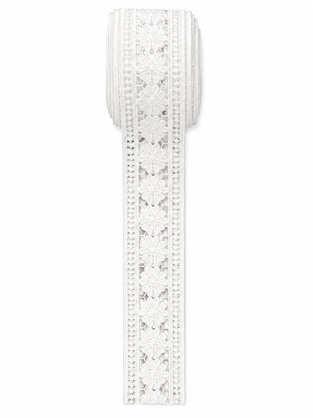 Premium White Floral Embroidered Lace Trim – Decorative Border (Sold by Meter)