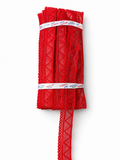 Red Embroidered Lace Trim – Decorative Mesh Border for Sewing & Craft Projects