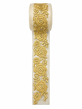 Premium Gold Floral Embroidered Lace Trim – Luxury Decorative Border (Sold by Meter)