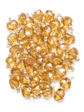 Champagne Gold Heart Crystal Decorative Charm – Gold Loop Pendant for DIY Latkan, Jewelry & Craft Projects