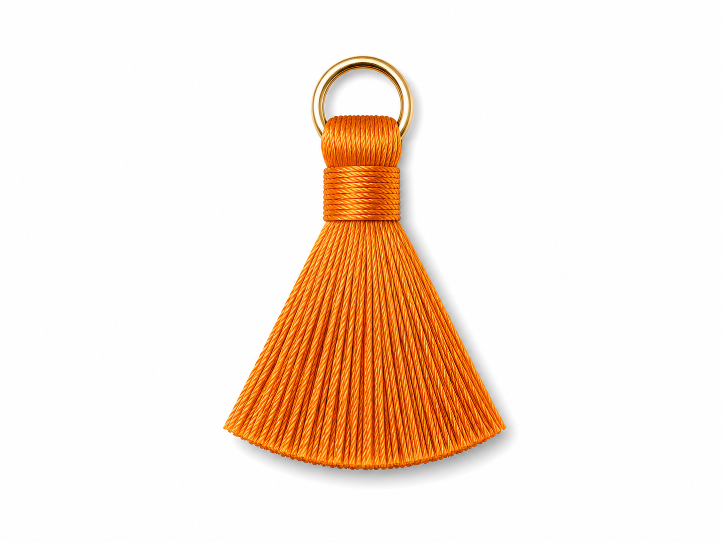 Bright Orange Thread Tassel Latkan with Golden Ring – 1 Piece