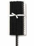 🖤 Black Cotton Scalloped Lace Trim – Delicate Decorative Border Lace