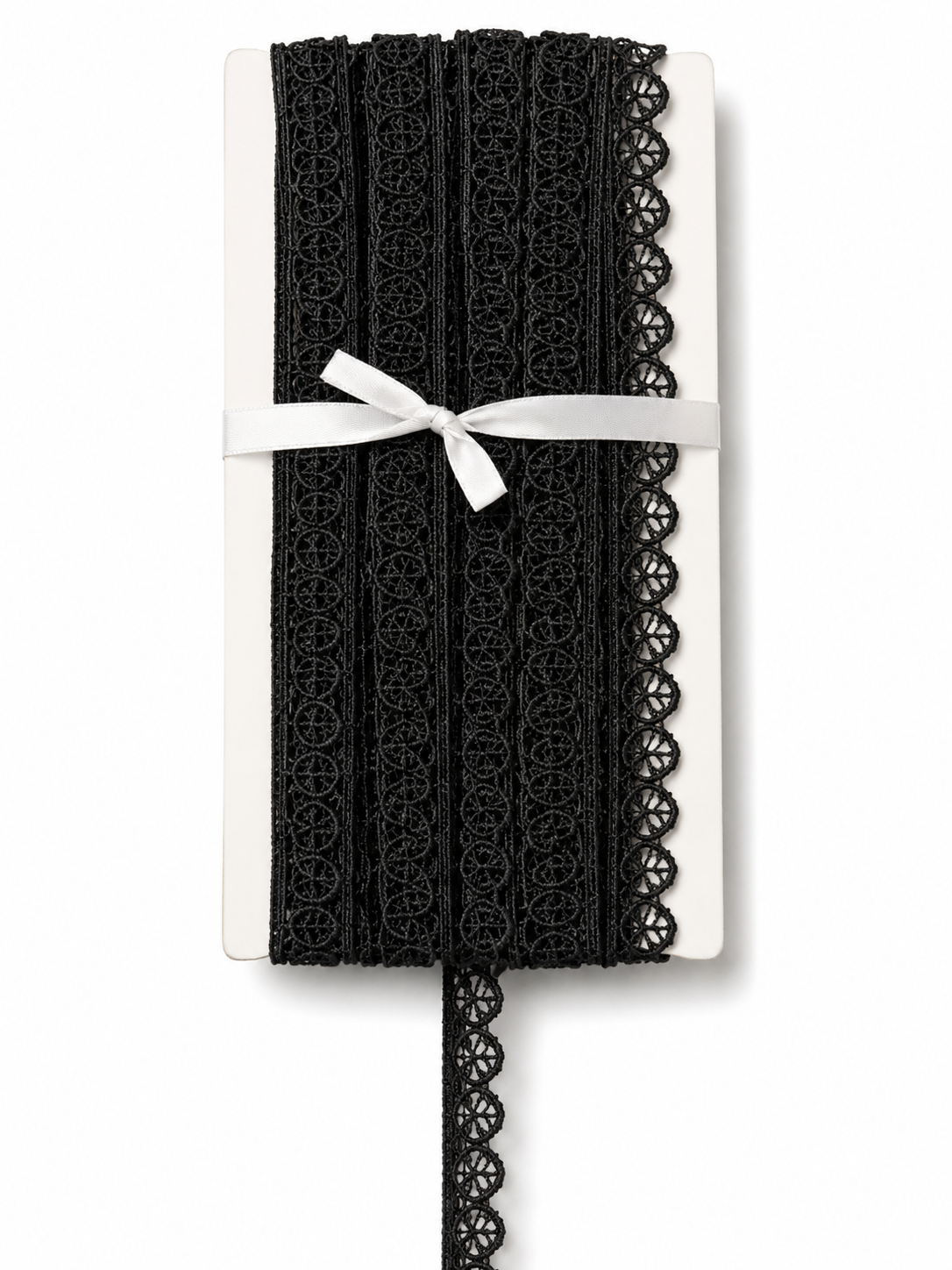🖤 Black Cotton Scalloped Lace Trim – Delicate Decorative Border Lace