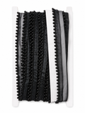 Black Pearl Organza Trim – Elegant Beaded Border Lace for Dresses, Abayas, Gowns & Craft Projects