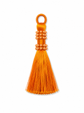 Orange Thread Tassel Latkan with Pearl Beads – 1 Piece