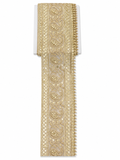 Premium Gold Paisley Embroidered Border Lace with Sequins – Decorative Trim (Sold by the Meter)