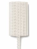 White Cotton Scalloped Lace Trim – Narrow Decorative Sewing Lace (Approx. 15-20mm Width)