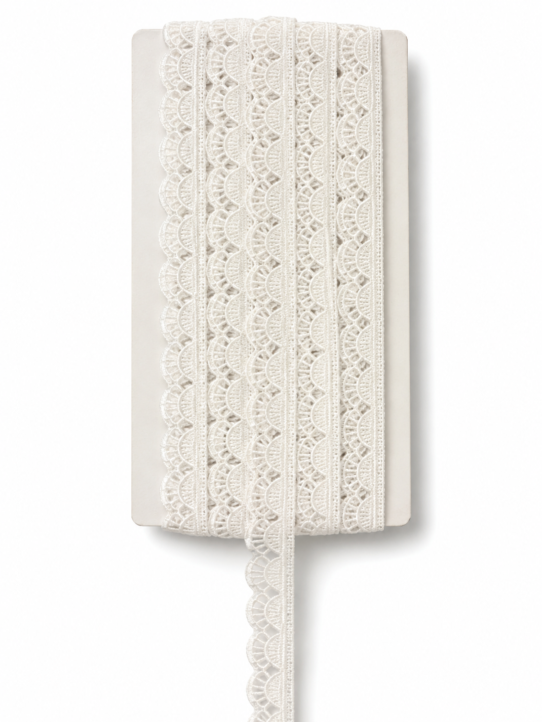 White Cotton Scalloped Lace Trim – Narrow Decorative Sewing Lace (Approx. 15-20mm Width)