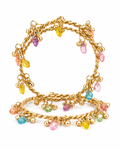 Golden Multicolor Charm Bangles – Set of 2