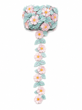 Pink Floral Embroidered Lace Trim – Decorative Flower Border | Sold by the Meter