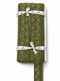 Olive Green Embroidered Lace Trim – Decorative Eyelet Mesh Border for Sewing & Craft Projects